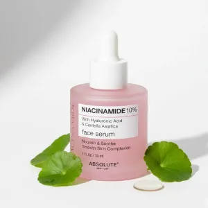 Absolute New York Niacinamide 10% Face Serum – Hyaluronic Acid & Centella Asiatica, 30ml